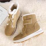 Winter Mid-length Fluffy Velcro Snow Boots for Women