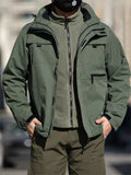 Men's Autumn 2-in-1 Sporty Pockets Hooded Outdoor Jackets with Lining