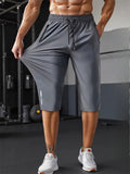 Men's Summer Ice Silk Drawstring Quick Dry Sports Bermuda Shorts