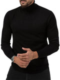 Men's High Neck Stretchy Basic Fleece Shirt for Winter