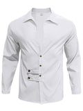 Men's Casual Lapel Button Up Long Sleeve Shirts