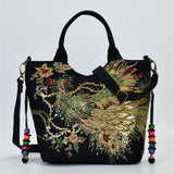 Women's Ethnic Style Lifelike Peacock Stitchwork Handbag