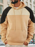 Men's Casual Streetwear Loose Fit Color Block Hoodies with Kangaroo Pocket