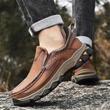 Men's Faux Leather Seam‌ Outdoor Casual Soft Sole Comfy Non-Slip Walking Shoes