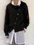 Women's Fashion Irregular Crew Neck Cashmere Knitted Sweaters