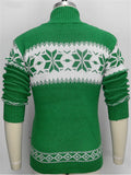 Men's Pullover Stand Collar Snowflake Jacquard Sweaters
