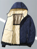 Men's Warm Zip Up Fleece Lined Hooded Jacket for Winter