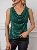 Women's Summer Sexy V-Neck Sequined Sleeveless Shirt