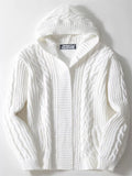 Men's Autumn Solid Color Twisted Cardigan Hooded Sweaters