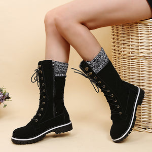 Lady Trendy Autumn Winter Side Zipper Mid Calf Boots
