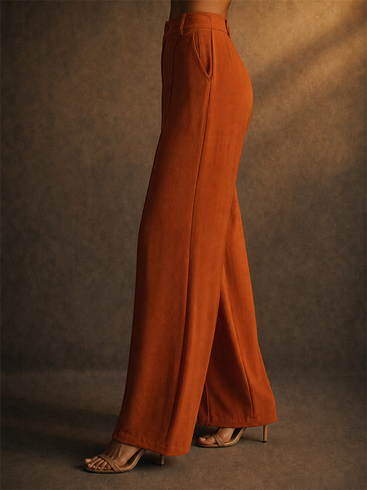 Women High Waist Wide Leg Pants Office Trousers