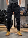 Retro Leisure Wear-resistant Male Ankle-tied Cargo Trousers