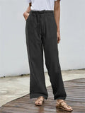 Women's Fashionable Thin Multi-pocket Long Trouser