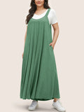 Women's Casual Solid color Wide Leg Overall Jumpsuit