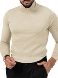 Men's High Neck Stretchy Basic Fleece Shirt for Winter