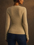 Women Slim Crewneck Pullover Fuzzy Eyelash Knit Sweaters