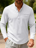 Men's Simple Autumn Henley Long Sleeve T-Shirt Casual Innerwear