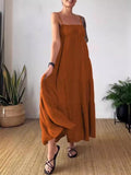 Solid Color Tiered Pleated Spaghetti Strap Dress for Ladies