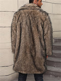 Men's Trendy Winter Mid-Length Cardigan Faux Fur Coat