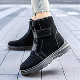 Winter Mid-length Fluffy Velcro Snow Boots for Women
