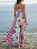 Women's Trendy Painting Style Print Big Hem Strap Dress