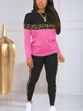 Women's Leopard Patchwork Print Soft Matching Set