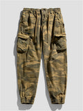 Men's Cotton Camouflage Cargo Jogger Pants Spring Casual Loose Fit