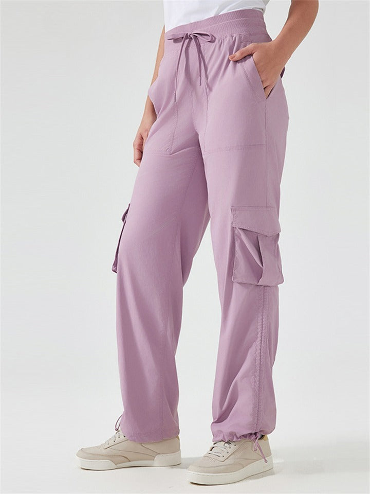 Women's Outdoor Solid Color Quick-Dry Pockets Cargo Pants