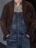 Men's Vintage Autumn Cotton Corduroy Solid Color Suit Collar Coats