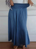 Women's Summer Elastic Waist Wide Leg Pants