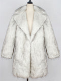 Fashion Faux Fox Fur Suit Collar Men's Mid-Length Coat