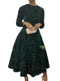 Women's Sequined Long Sleeve Big Hem Maxi Dress