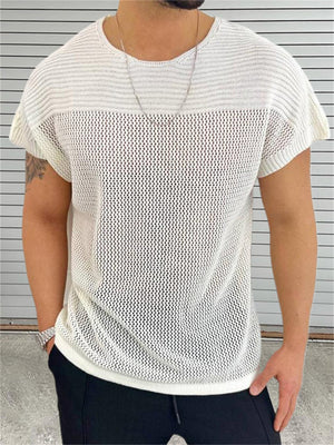 Sexy Breathable Hollow Out Men's Slim Fit Summer T-shirt