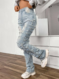 Women's Hip-Hop Raw Edge Mid-Rise Skinny Stacked Jeans