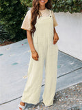 Cute Square Neck Loose Large Pocket Jumpsuit for Women