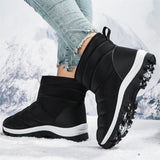 Autumn Winter Thickened Fur-lined Women's Mid-calf Snow Boots