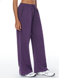 ‌Autumn Drawstring Cotton Loose Fit Sporty Straight Pants for Women