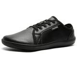 Men's Casual Faux Leather Solid Color Lace Up Low Top Flats Shoes