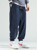 Men's Fashion Corduroy Drawstring Ankle-tied Trousers