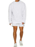 Men's Autumn Pullover Loose Sweatshirt + Running Sports Shorts Sets