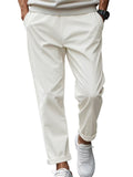 Men's Solid Color Comfy Quick-drying Drawstring Straight Trousers