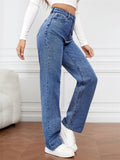 Fashionable Women's Versatile High-rise Jeans