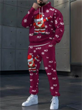 Men's Funny Christmas Style 3D Print Santa HO HO HO Tracksuit Hoodie Set