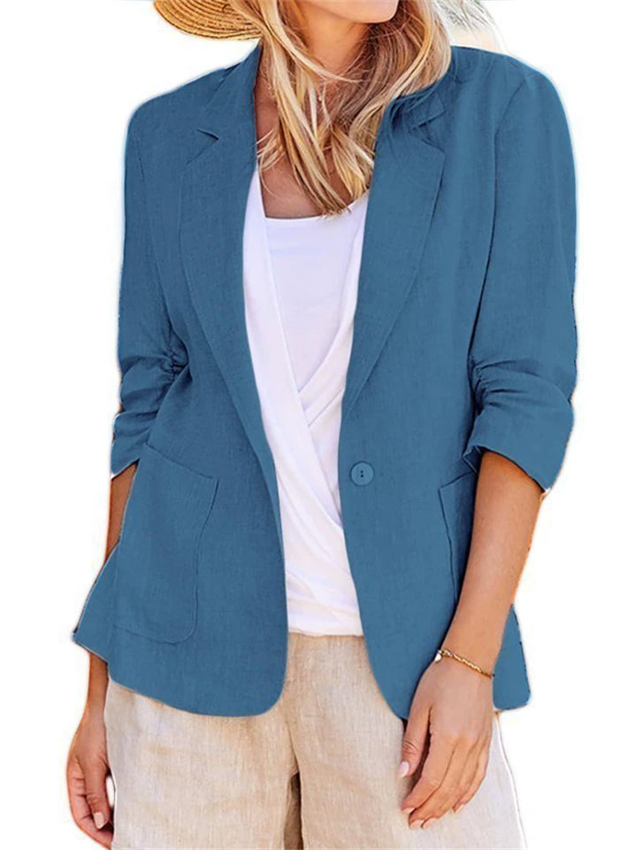 Women's Summer Solid Color Single Breasted Lapel Suit Coat