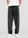 Mens Distressed Loose Fit Drawstring Pants Casual Sweatpants