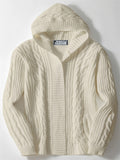 Men's Autumn Solid Color Twisted Cardigan Hooded Sweaters
