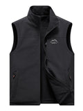 Men's Autumn-Winter Warm Fleece-Lined Outdoor Vest Multi-Pockets Loose Fit