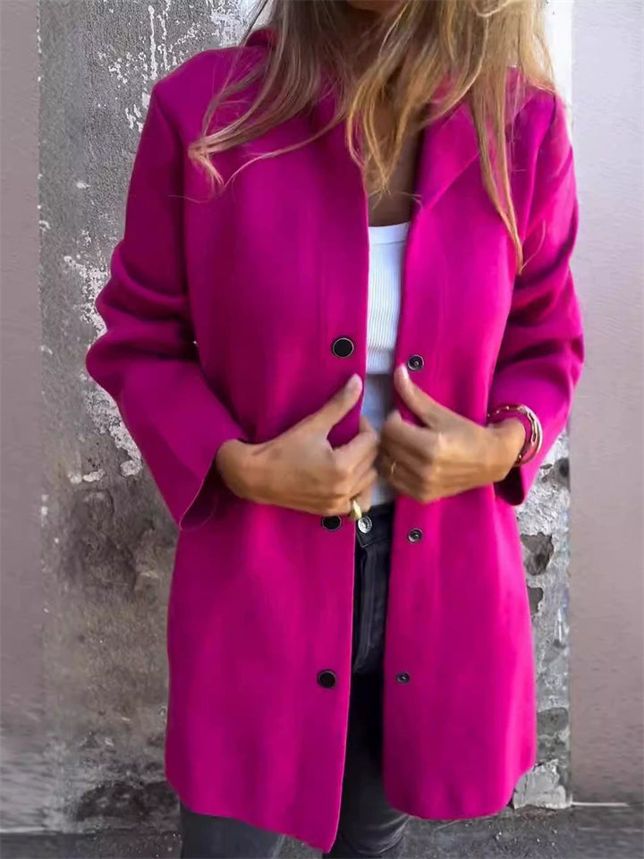 ‌Women's Autumn Simple Button Up Hooded Jackets with Pockets