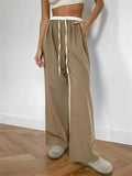 Women's Comfy Contrasting High-Waist Loose Fit Casual Daily Wear