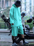 Trendy Oversize Long Sleeve Cream Hoodie Mens Sets